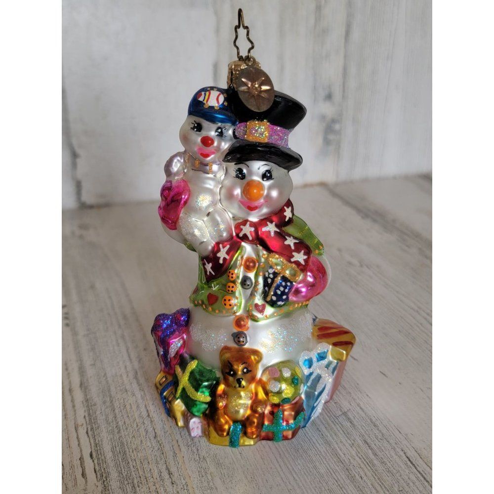 Radko Frosty's favorite‎ gift blown glass ornament Xmas glitter